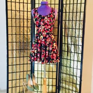 Black Floral Mini Dress